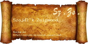 Szoják Zsigmond névjegykártya